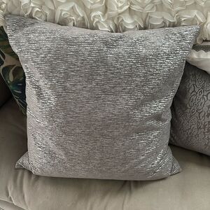 Square Nicole Miller decorator pillow -gray and silver -nwot